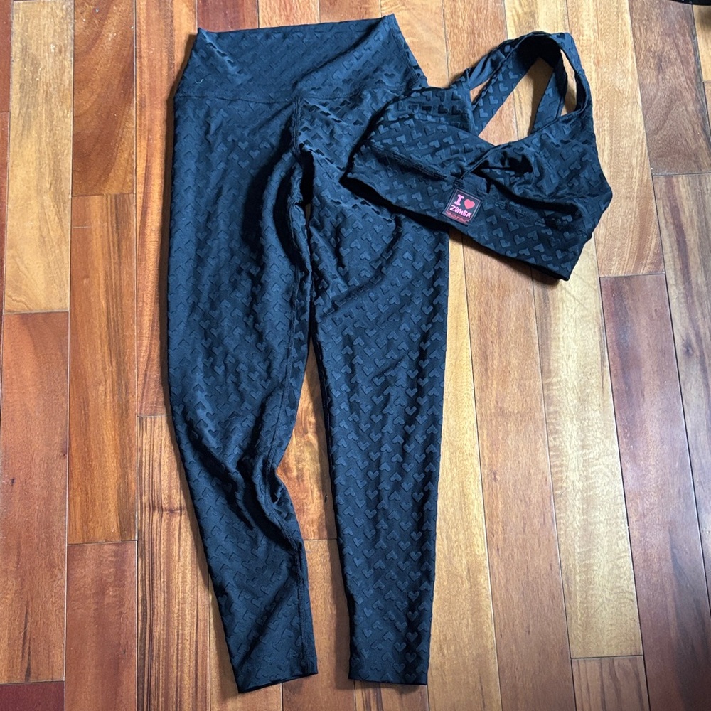 Zumba matching bra and leggings black set